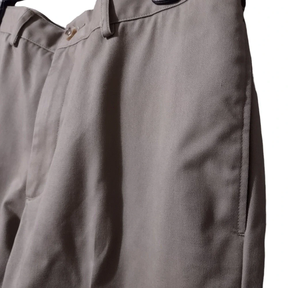 Lands' End Pants Men's Size 33‎ Khaki Pants Tailored Fit Dark Beige 4 Pockets